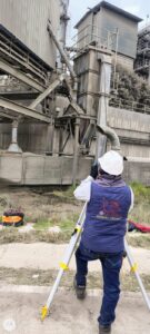 Topografía para modelado de tuberías en Cementos Tequendama, Suesca, Cundinamarca